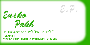 eniko pakh business card